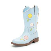 Girls'Cowgirl Boots – Mid-Calf Western Riding Boots For Toddlers, Little Kids & Big Kids - 藍色 - 查看 4