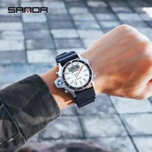 SANDA. SANDA Sport Men Quartz LED Digital Military Watch Creative Diving Watches Men Waterproof Watch Dual Display Clock Shockproof Alarm Chronograph Multifunctional Watches