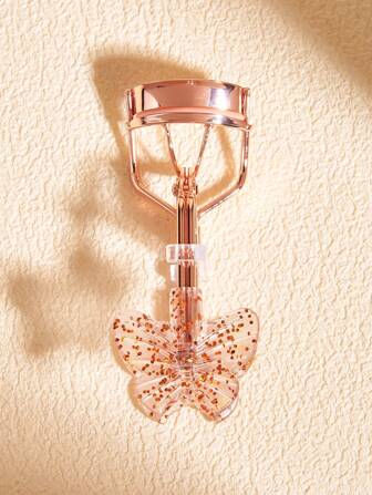SHEIN X Milania 1pc Professional Eyelash Curler + 10pcs Refill Pads, New Elegant Glitter Butterfly Design Handle, Long-Lasting Use, Eyelashes Look Longer & Fuller - Comfortable Grip, Easy To Use And For Eyes, Eyelash Curler, Effortless Shaping Without Pinching, Beauty Makeup Tool, Eye Makeup Tool (Multi-Color)