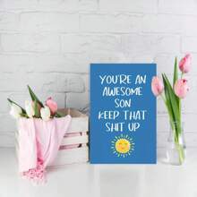 Funny Birthday Greeting Card For Son - 1pc You're An Awesome Son Keep That Up Card With Envelope For Son's Graduation Or Special Occasion