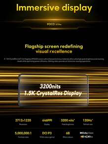 Xiaomi POCO X7 Pro 5G 全球版 12GB+512GB 智能手机 Dimensity 8400-Ultra 6.67 英寸 CrystalRes AMOLED 显示屏 50MP 主摄像头，带 OIS 90W HyperCharge 6000mAh（典型值）电池 小米 HyperOS 2 - 黃色 - 查看 6