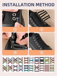 QKC 16Pcs/Pack White Silicone No Tie Shoe Laces Stretch Shoelaces For Sneakers Casual Shoes Sports Shoes Combat Boots, Shoes Accessories For Women Men