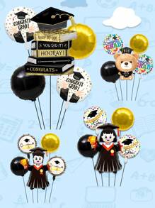 Set de 5 globos con tema de graduación, globos de aluminio con forma de libro y oso de peluche para graduados hombres y mujeres de 18 pulgadas, aptos para decoraciones de fiesta de graduación