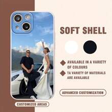 1 pieza Funda protectora de teléfono personalizada de TPU en color negro, blanco y morado compatible con modelos de /Galaxy, elegante, colorida, vintage, linda, personalizada, ideal como regalo para él, ella, novio, novia, familia, amigos, abuelos, pareja, para aniversarios, para cumpleaños