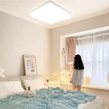 CANMEIJIA 超薄方形 LED 吸顶灯平板灯，家用 LED 吸顶灯，适用于家庭装饰，适用于客厅/卧室/浴室/办公室/餐厅/大堂/酒店/工作室/仓库/入口/厨房/走廊/阁楼/通道，根据使用需求选择合适的尺寸，60W/50W/40W/30W/20W 可用 - LED吸頂燈 - 查看 8