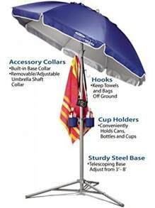 Wondershade Ultimate Portable Sun Shade Umbrella For Instant Lightweight And Adjustable Sun Protection - Blue - Purple - View 4