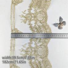 2yards Gold Thread Embroidery Lace  Characteristics Clothing Dress Decoration DIY Handmade Decorative Accessories - Gold - View 2