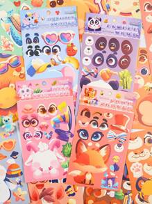 24 PIEZAS de pegatinas de la serie de disfraces de animales, que incluyen gatos, abejas, zorros y otros estilos, adecuadas para materiales de scrapbooking DIY, maletas, tazas, fundas de teléfono y otras pegatinas autoadhesivas
