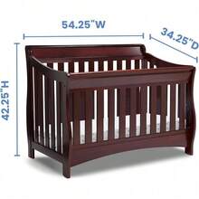 Delta Children Cuna 4 en 1 con Cama Grande, Madera Resistente - 1 - Ver 5