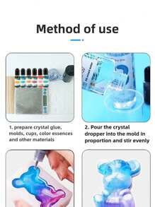 10ml Crystal Resin Epoxy Pigment, 3D Tie Dye Art Color Fluid Pigment For Epoxy Resin/UV Glue Crafts Making