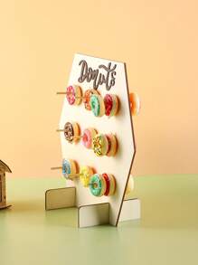 1 件木质甜甜圈收纳架，现代字母图形蛋糕架，适用于派对蛋糕架，蛋糕装饰，纸杯蛋糕架，蛋糕装饰，蛋糕托，婚礼装饰，婚礼派对用品，婚礼装饰，婚礼配件，婚礼蛋糕架 - 黃色 - 查看 7