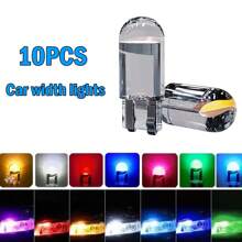 10 个 T10 水晶集成宽光 LED 汽车灯泡，摩托车车指示灯。