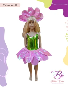 Disfraz Flor Infantil Festival Primavera Carnaval Escuela - Multicolor - Ver 3
