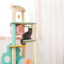 Cat Climbing Tree, Sisal Cat Scratching Post, Large Cat Activity Tower, Pet Supplies & Toys