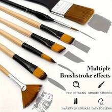 32 Nylon Brush Sets-Round, Hazelnut-Shaped, Flat, Fan-Shaped, Angular And Detailed Brushes, Suitable For Acrylic, Oil Painting And Watercolor Painting-Ideal For Painters And Beginners.,Back To School,School Supplies