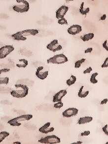 长袖露背 96% 聚酰胺女士性感豹纹针织面料内衣裙，无衬垫，100gsm 衬里，4% 弹性纤维，成人，猎豹风格，狂欢 - 駝色 - 查看 6