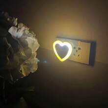 US/EU Plug LED Night Light With Dusk To Dawn Sensor, Heart Shaped Sensor Night Light, Suitable For Bedroom, Kitchen, Stairs, Hallway And Garden - US A Type Plug(110-127V) - View 10
