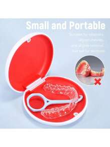 1pc Portable Dental Orthodontic Retainer Holder, Storage Box For Invisible Braces & Tooth Correction Accessories, Baskets, Bins & Containers For Home Organization - Multicolor - View 3