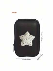 A Portable Mini Storage Bag With Y2k Star Heart Decoration Elements, Waterproof And Anti Drop Eva Material Hard Shell Camera Box, Shockproof Storage Box, Suitable For Storing Digital Cameras And Digital Products, Can Store Headphones
