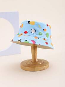 1pc Kids Fruit Print Bucket Hat, Sun Protection Bucket Hat For Boys & Girls, 3-6Y, Spring