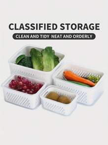 Zestaw 9-częściowy {3 pokrywki + 3 kosze + 3 pudełka} Przykryte pojemniki do przechowywania w lodówce - składane pojemniki do organizacji lodówki z tacką ociekową na owoce, warzywa i produkty suche - wielofunkcyjny system organizacji kuchni na kemping i do jadalni
