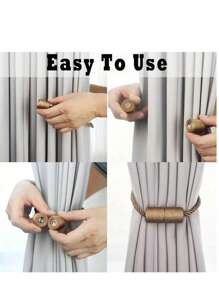 2 Pieces Retro Style Magnetic Curtain Tie-Plastic Elegant Rope Tie-Strong Magnetic Curtain Clip, Suitable For Living Room, Bedroom, Home And Office.