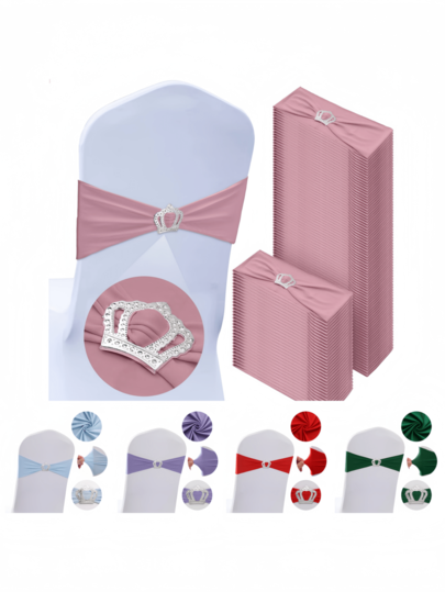 30/10/1 Pieces Of Spandex Elastic Chair With Bow Tie For Wedding Reception - Universal Elastic Chair Cover Strap, Buckle Slider Suitable For Decorating Chair Waistband, Birthday Party, Wedding Party, On-Site Chair Backrest Decoration And Fixation For Banquets, Parties, Hotel Events Graduation Party Chair Decoration
