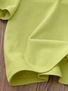 Kids Casual Round Neck Short Sleeve T-Shirt, Embroidered Boys Middle & Big Children Versatile Half Sleeve Top - Green - View 4