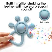 Baby Silicone Teething Toys, Infant Teether Toys With Multiple Teething Points, Teething Stick, Rattle - Multicolor - View 6