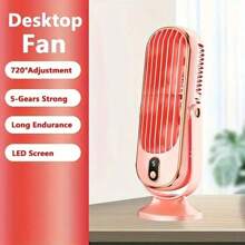 New Handheld USB Desktop Fan - Dual Blades, 5 Adjustable Speeds, 360° Rotation, Suitable For Home, Office, Travel And Camping - Multicolor - View 15
