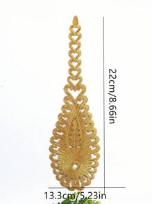 1pc Big Size Flower Golden Thread Embroidery Hot Melt Adhesive Patches For Dress Applique Patch Costume Decorate