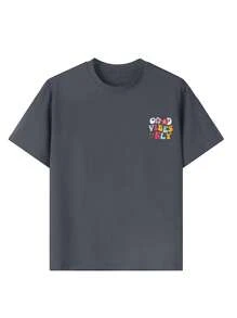 Meisjes Casual Grafische Print Ronde Hals Korte Mouw T-shirt, Zomertopje