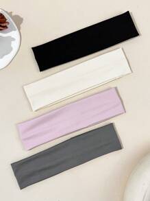 4pcs/Set Women's Versatile Super Absorbent Sweatband, Suitable For Sports Wear, Gym, Fitness, Running, Yoga, Daily Outfit Decoration