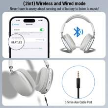 Active Noise Cancelling Headphones Wireless Headphones, Rich Bass, Clear Calls, Suitable For Office, Travel, Gaming, Outing, Sports Headphones, Compatible With All IOS/Android