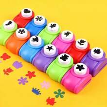 4pcs/6pcs/8pcs/12pcs/16pcs/24pcs Paper Punching Craft Set, Mini Embossing Puncher Set, Daily Shape Punching Tools, Embossing Tools, Suitable For DIY Scrapbooking, Student Card Making, Nail Art, Greeting Cards And Journal Decoration