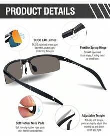 DUCO Mens Sports Polarized  UV Protection  For Men 8177s - Black Frame Orange Lens - View 4