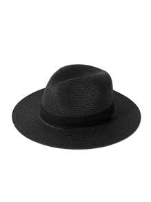 1 Pc Panama Hats Men Beach Wide Brim Straw Hat Summer Sun Hats Plus Size Fedora HatSummer Hat Panama Straw Hat British Top Hat Men's And Women's Foldable Sun Shading Beach Hat Sun Protection HatSummer Classic Sun Hats For Men Panama Hats Couple Wide Brim Beach Straw Hat Big Head Plus Size Fedora Hat - Multicolor - View 6