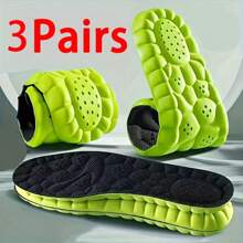 3 Pairs Of Lightweight And Soft Insoles, Soft, Elastic, Breathable, Suitable For Sports Shoes And Casual Insoles, Comfortable And Not Tiring For Feet; Long Standing Does Not Tire The Feet, Forming A Cloud State Based On The Force Points On The Soles Of The Feet, Suitable For The General Public