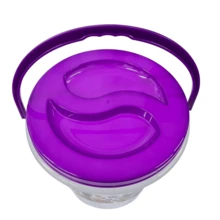 Bote Cubeta De Plástico Transparente 10L Con Tapa Y Asa: Almacenaje Seguro - Morado - Ver 2