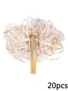 10/20PCS Lace Ribbons And Silver Bell Party Wands, Party Gifts, Ribbon Wands, Wedding Decorations, Magic Fairy Wands