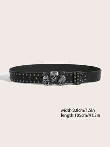 Punk-Totenkopf-dekorativer Gürtel, geeignet für Jugendliche, Jugendliche, Lässig, Outdoor, Sport, Urlaub, Abschlussgeschenke, Geburtstag, Alltagskleidung