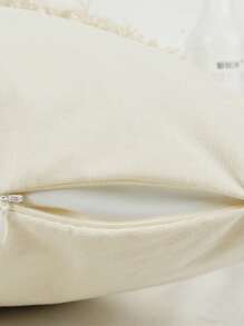 1pc Boho Tassel Throw Pillow Cover, Patchwork Canvas Living Room Cushion Cover (Pillow Insert Not Included) - Baby Blue - View 4