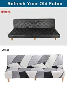 1 件牛奶丝沙发套/长沙发套，几何图案设计，简约优雅，高弹性防尘，适合所有季节