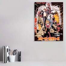 Framed Room Decor   Anime Canvas Poster ,  Black & White Manga Wall Art, Modern Decor For Teen Study Room And Living Room
