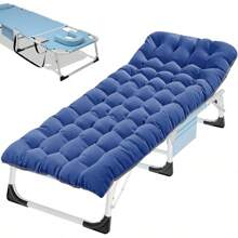 ABORON Oversized XXL Folding Camping Cot W/Mat For Adults, 78" L X 32" W X 18" H, Heavy Duty Outdoor Bed With Carry Bag,1200 D Layer Oxford Travel Camp Cots - 藍色 - 查看 1