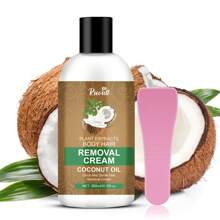 椰子强效脱毛膏，无痛温和不刺激，脱毛干净，5分钟快速脱毛，适用于去除唇部、腋下、腿部、手臂、私处 - 棕色 - 查看 9