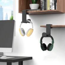 Rotatable Headphone Stand - Gaming Headset Holder, Adjustable Clip-On Music Headphone Hanger, Under Desk Earphone Hook With 360-Degree Rotation And Cable Clips, For Gaming Headset Storage And Organization