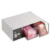1 pièce Organisateur de tiroir de cuisine empilable pour sachets de thé et dosettes de café - Solution de rangement en plastique, design gain de place, accès facile, convient pour l'organisation de la maison, paniers, bacs et contenants