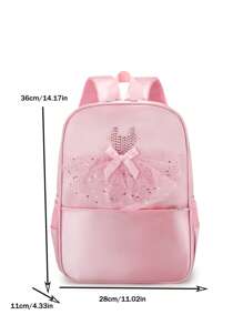 Custom Dance Bag, Can Be Printed With Personalized Name Or Holiday Greetings. Customize Your Own Backpack. Fashionable Casual Multifunctional Backpack, Cute Lace Ballet Bag. This Lightweight Coin Purse Is Perfect For Teenagers To Use In Daily Life,Chic Autumn,Kids,Customized Kids Bag - Multicolor - View 7