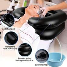 Air Inflatable Hair Washing Basin With Water Tube (100 Cm) For Bedridden - Wash Hair In Bed With Inflatable Shampoo Basin. Portable Shampoo Bowl With Pillow For Extra Comfort. The Perfect Inflatable Sink For Locs Detox Home Bathroom Decor Summer Back To School